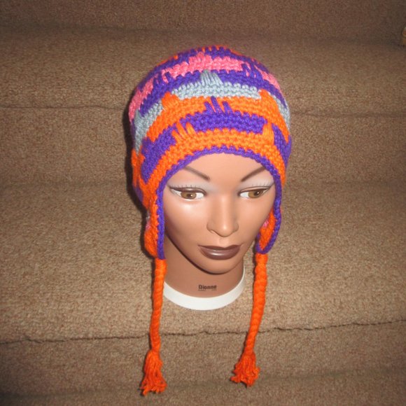 Hat 20"-22" Crochet NEW Handmade Size M Cap KIDS WOMEN`S UNISEX STYLE - Picture 2 of 6